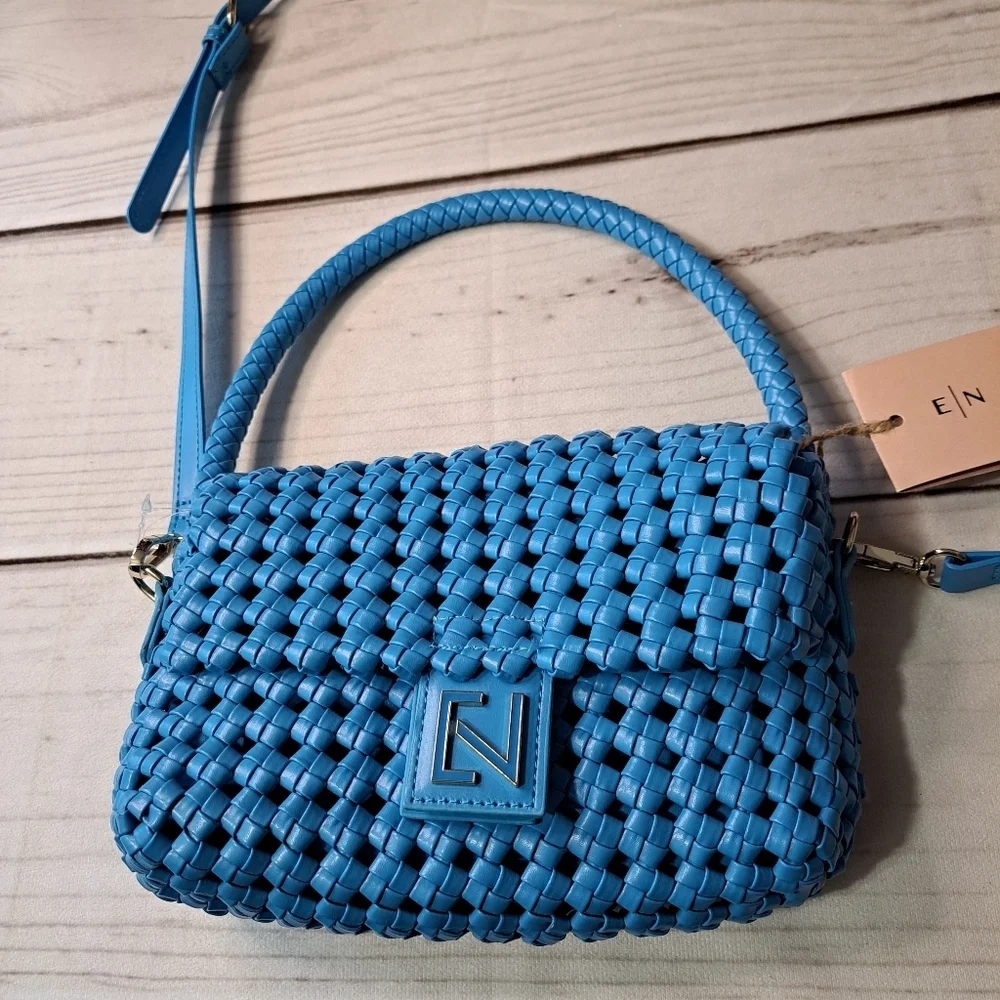 Expressions NYC Blue Woven Women's Bag Wear 2 Ways